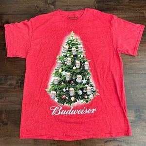 New large Budweiser Christmas tree shirt size large